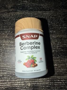 SNAP Berberine Complex w/ Cinnamon 60 Capsules Vegan Gluten-Free Exp 03/2029